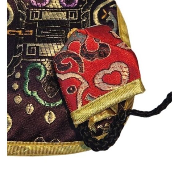 Wine Bottle Cover 3 piece set Hat Vest Kimono Red Black Silver Purple Gold Trim - Picture 3 of 8